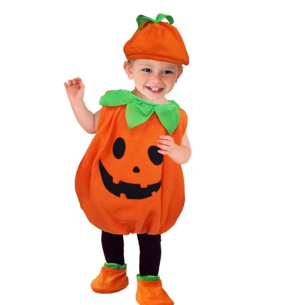 Halloween barn nyhet pumpa cosplay kostym hatt sæt 110cm 100cm