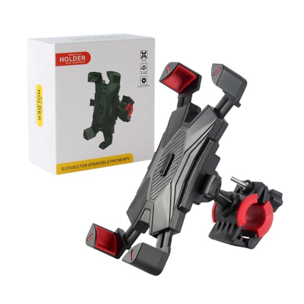 Automatisk Mobilholder til Cykel, El-løbehjul, Knallert, Motorcykel 4,7-6,8\" sort black