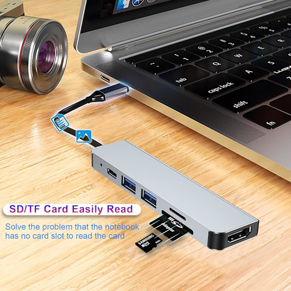 USB-C-hubi, monipuolinen USB-C-sovitin MacBook Pro & Air -lisävarusteille