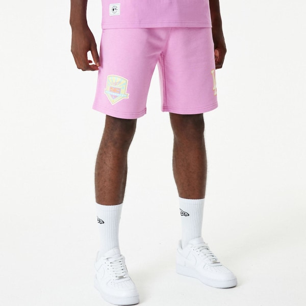 New Era LA Dodgers MLB Pastell elastiske shorts - Rosa CMK Pink 2XL