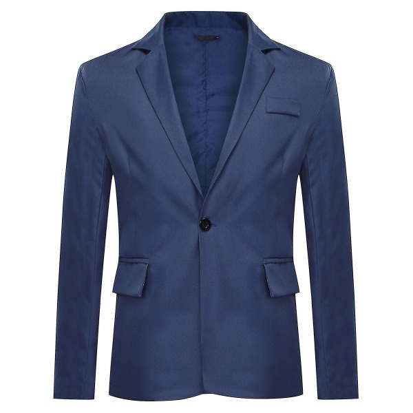 Män Enkelknäppt Casual Suit Toppjacka 6 färger CMK Navy Blue XS