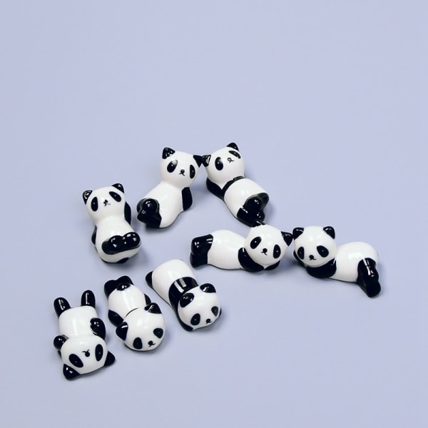 4 stk Keramiske Panda Spisepinner Stativ Dyrespinneholder