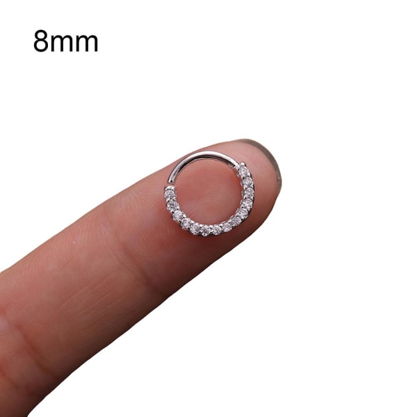 1 stk Kvinner Cubic Zirconia Innlagt Hoop Nese Ring Huggie øredobber