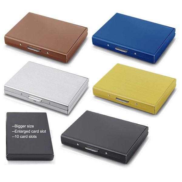 10 Fack XL Design Rustfrit Kortholder til mindst 10 kort Blue Blå