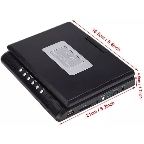Bærbar DVD-afspiller med HD stor roterende skærmafspiller + Gamepad DE