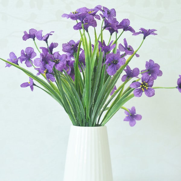 10 nippua ulkokäyttöön tarkoitettuja tekokukkia, UV-kestäviä, haalistumattomia tekovioletteja kukkia Purple