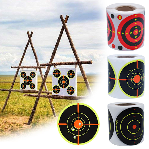 200 stk/Rullende skydemål malet klæbemiddel skydemål Splatter R black yellowA One-size