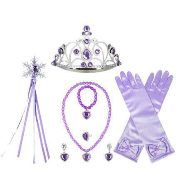 Prinsess Rapunzel klänning Tangled kostym + 7 extra tillbehör 120 cm 120 cm one size