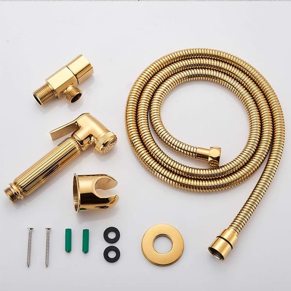 Handhållen bidéslang för toalett, guld solid brass bidéslang, enkel kallt vatten, badrumsbidédusch, baby tygblöjesprutor,A