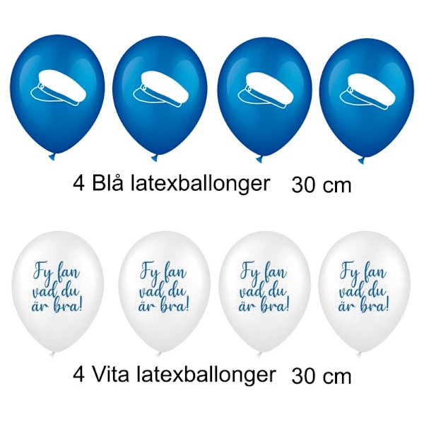 Studentdekorasjoner Studentfest Pakke Ballonger, Girlander, Eksamensdekorasjoner - Komplett Sett for Studentmottakelse