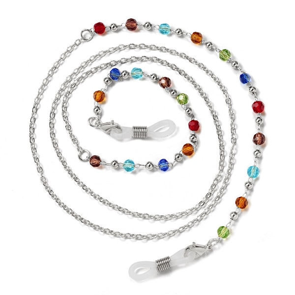 Slittålig Glasögon Kedja Senilsnöre Silver Silver LOZENGE