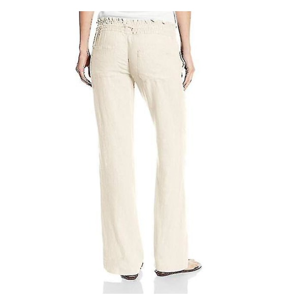 Women's Cotton Linen Pants Beach Pant CMK apricot XL