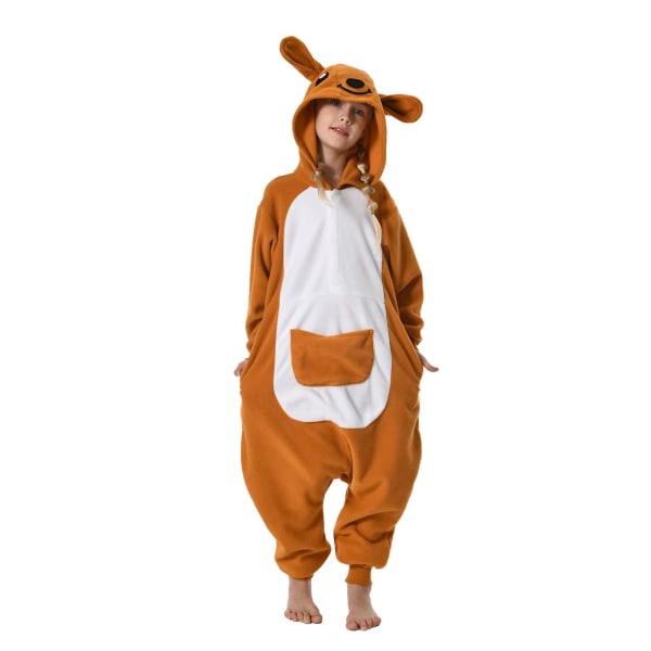 Unisex børne onesie pyjamas plys kostume Sødt Halloween kostume K Kangaroo 115