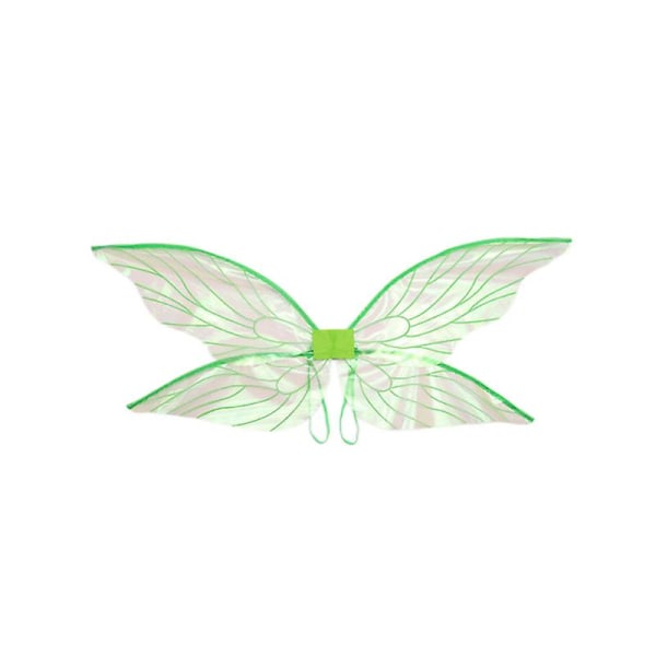 Läpinäkyvät perhosen siivet lapset pukeutuvat cosplay-vihreään