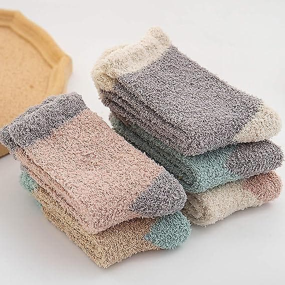 5 par tykkere varme, lodne strømper til kvinder, bløde hyggestrømper, søvn-fluffy strømper, hjemmesko-strømper til kvinder gave, størrelse 35-42 4