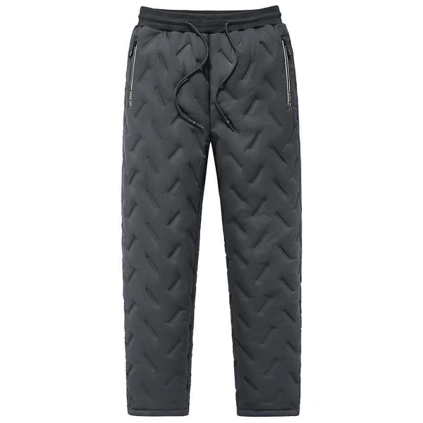 20% Off-men Vinter Fleecebukser Vanntett Hold Varme Svart Tykke Med Lommer Grå Polyester Fibre Herre Jogger Joggebukser CMK Gray L