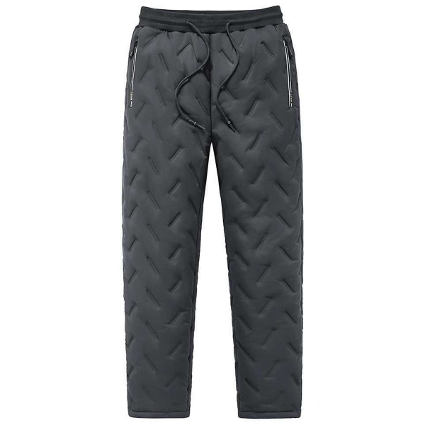 20% Off-men Winter Fleece Pants Waterproof Keep Warm Black Thicken With Pockets Gray Polyester Fibres Mens Joggers Sweatpants CMK Gray XL