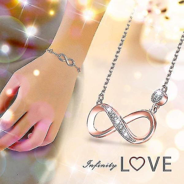 925 Sterling Silver Necklace Bracelet Forever Love Gift Mother