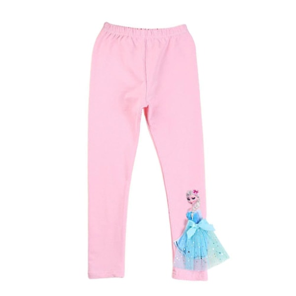 leggings med prinsessetrykk for barn Pink - Blue Elsa 3-4Years