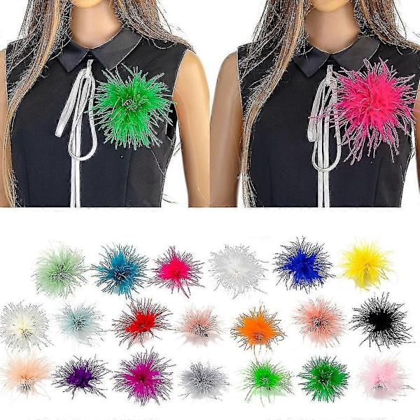 Höyhenbros Scarfs Clip Korut Asusteet Naisten Vaatteet Koristeet-Xi Grass green