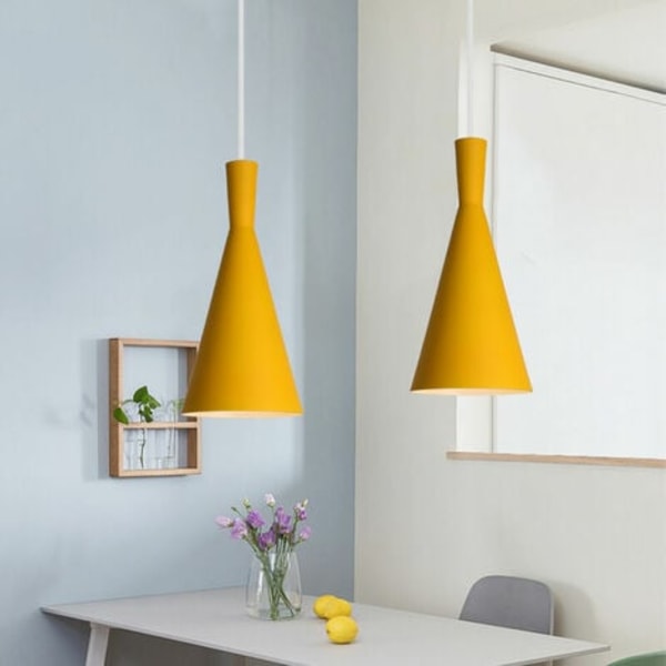 Creative Modern Pendel Lysekrone E27 Dekorativ Pendellampe Soverom Stue (Gul) - Gul