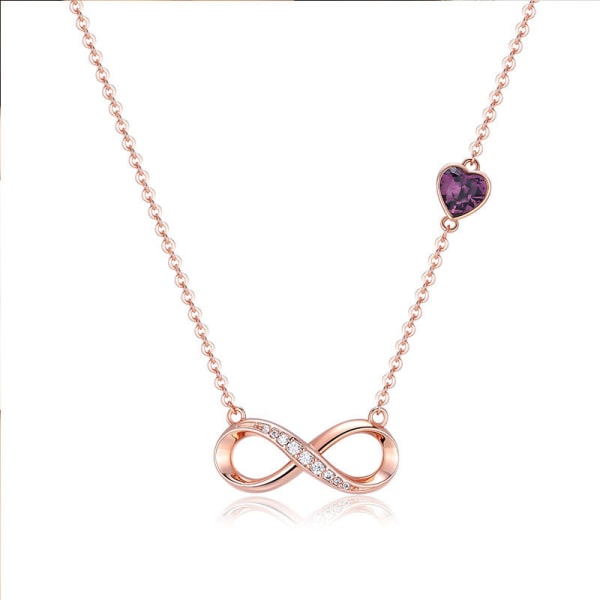 Heart Symbol Charm Armbånd til kvinder Gold Necklace - Purple