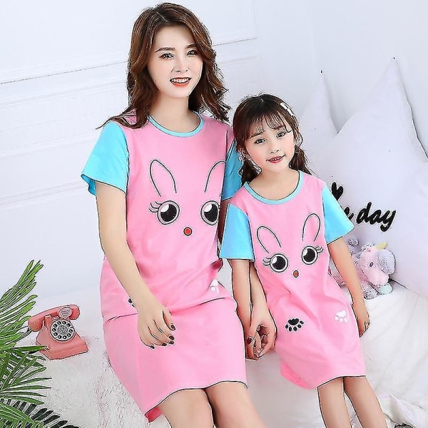 Perheen äidin tyttären mekot, kesäiset pyjamasetti K 3-4T (100-110cm)-L