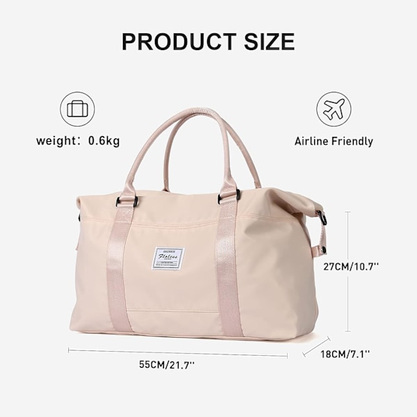 Sportresor Duffel Bag Stor gymväska for kvinner, Weekendväske Bærväske for fly, Dame Beach Bag Overnight Bag