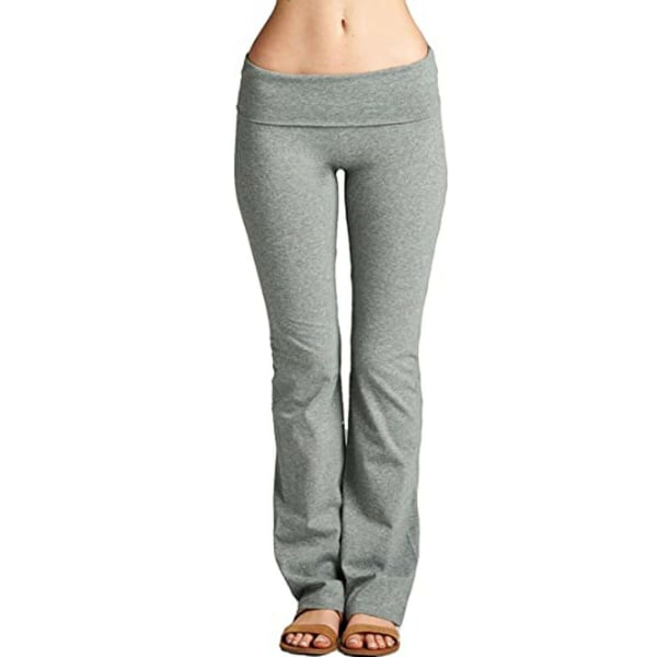 Kvinder Stretch Yoga Leggings Fitness Løbe Gym Fuld Længde Sports Aktive Bukser CMK Grey 2XL