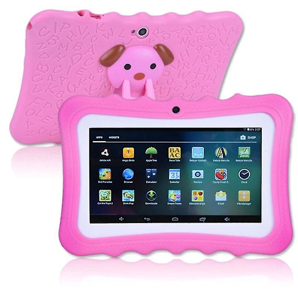 Barnetablett Android Tablet PC 7 tommer, 8GB ROM, 1024*600 oppløsning, WiFi, Rosa