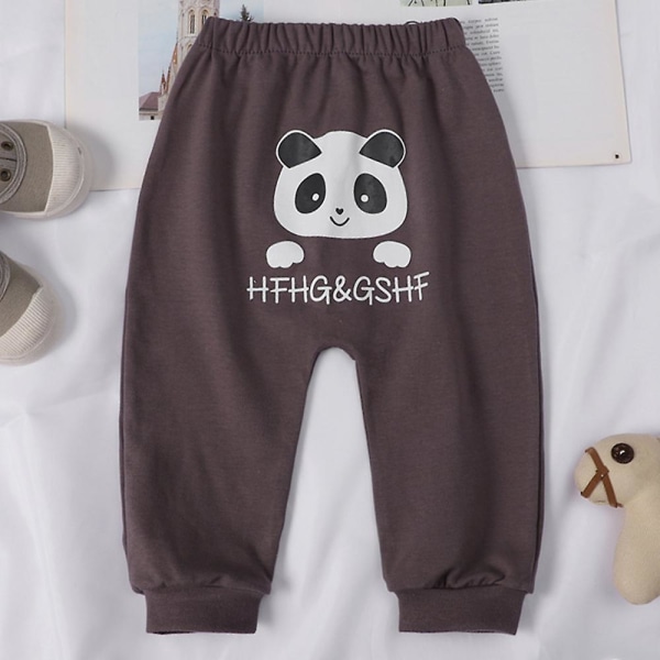 Children's long printed harem pants Brown Grey 6-12 M