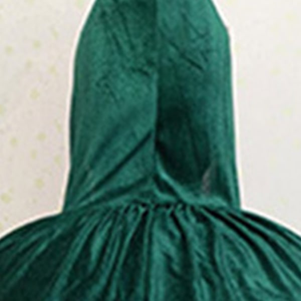 Hætte kappe Halloween kappe Lang fløjl kappe Vampyr kostume dark green