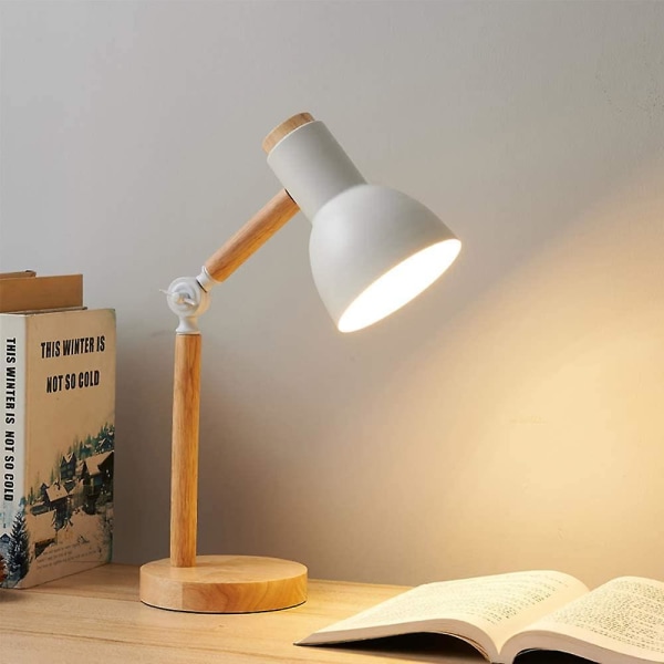 Dekoration Bordslampa Led Skrivbordslampa E27 Vardagsrum Trälampa