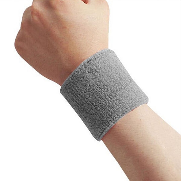Svedbånd - Håndledsbånd - Korte [8cm] - Dobbeltpakke - grå Grey one size