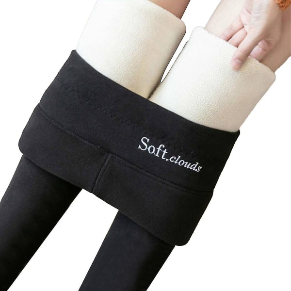 2023 New Women's Fleece Lined Leggings Pants Thick Warm Stretchy CMK Black M