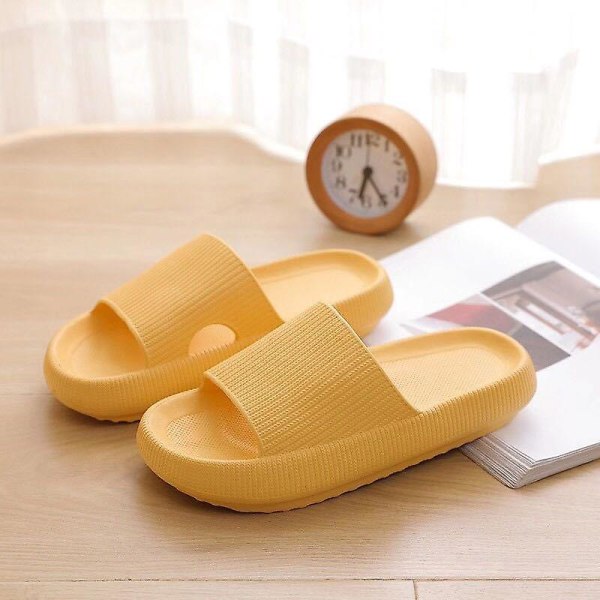 EVA non-slip thick sole super soft slippers Yellow 44 to 45