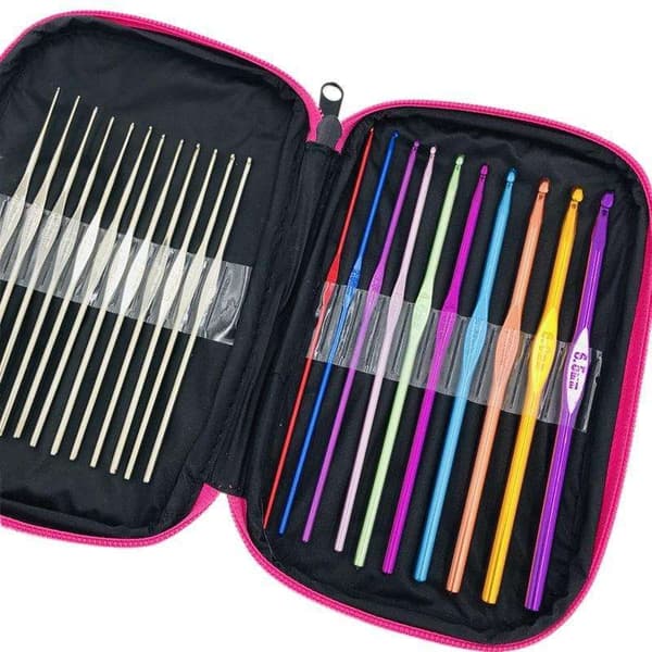 Mega kit med heklenåler, markører, målebånd - Knitting Kit Multicolor multifärg