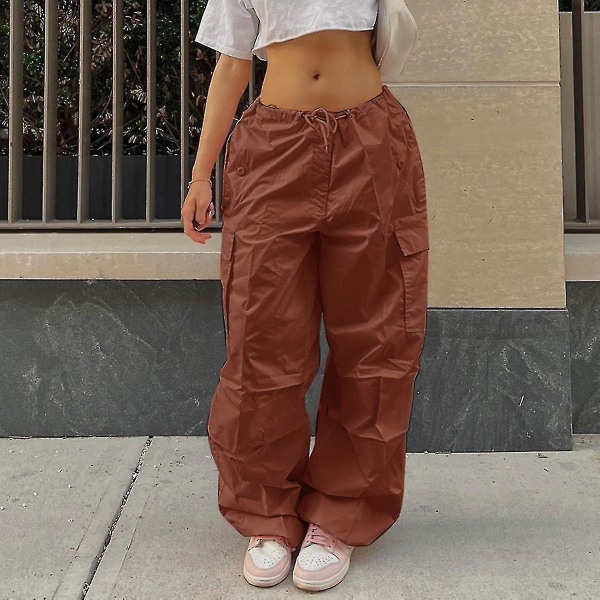 New Y2k Clothing Oversized Drawstring Low Waist Parachute Loose Sweatpants Long Pants Women"s Jogging Cargo Pants Street Clothing Clothing Xinda CMK C S