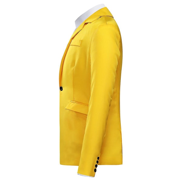 Miesten yksirivinen casual puku toppitakki 6 väriä CMK Yellow L