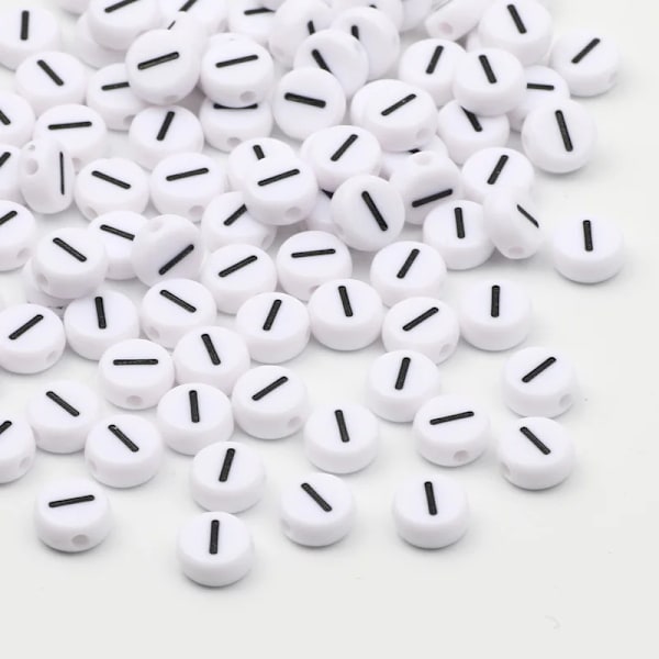 50/100/200 kpl/erä 7x4 mm Valkoinen Pyöreä A-Z Aakkos Kirjain Akryyli Löysät Välihelmet korutarvikkeisiin tee-se-itse rannekoru I