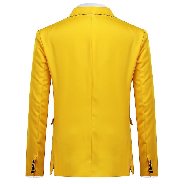 Män Enkelknäppt Casual Suit Toppjacka 6 färger CMK Yellow 2XL