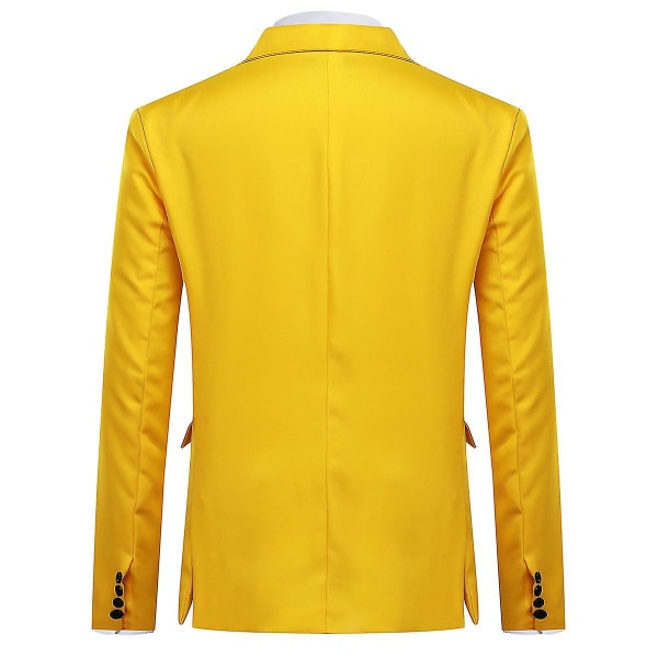 Miesten yksirivinen casual puku toppitakki 6 väriä CMK Yellow L