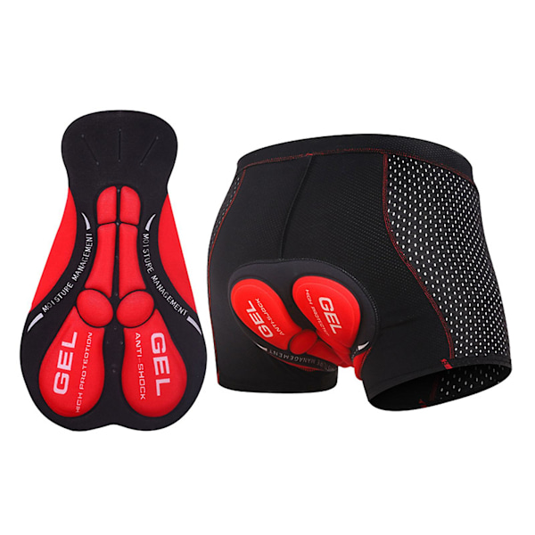 Polstrede Cykelbukser Cykelundertøj 5D Åndbare Bukser Shorts Mtb Kvinder Mænd Rød Red XL