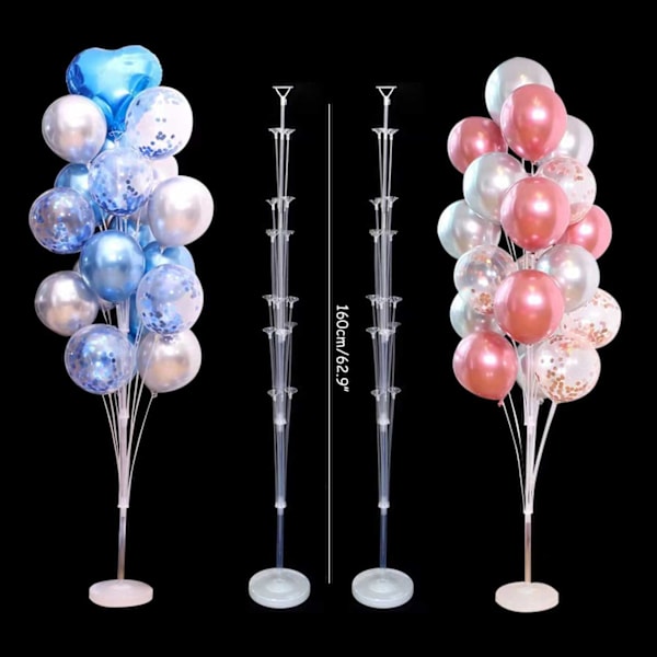 2-Pakning Ballongstativ Holder for 19 Ballonger Fest Bursdag transparent