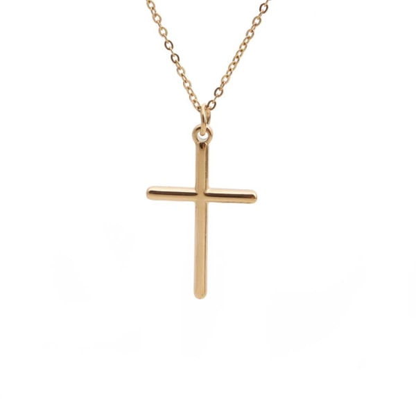 Stainless Steel Cylindrical Cross Pendant Necklace