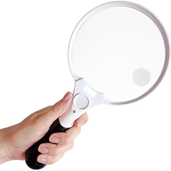 Stor forstørrelsesglass med LED-lys - 2X 4X 10X Forstørrelse
