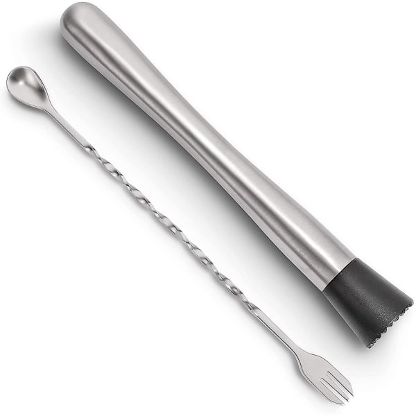 10 tommers rustfritt stål Cocktail Muddler Spoon Home Bar Tool