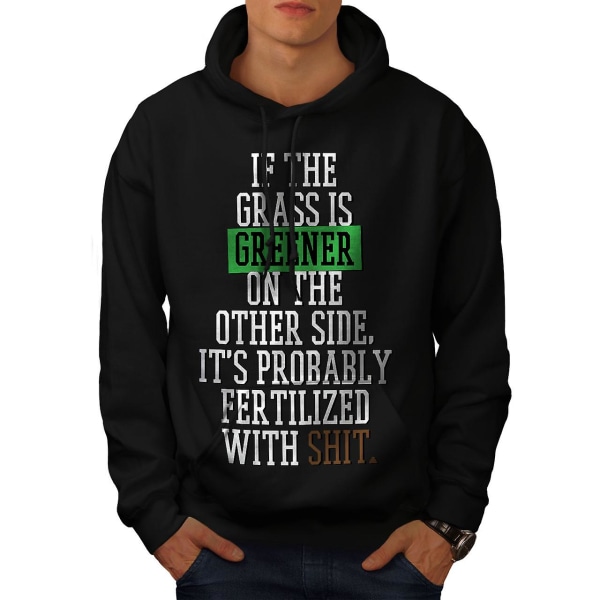 Grass Is Green Joke Men BlackHoodie | Wellcoda CMK Black 2X-Large