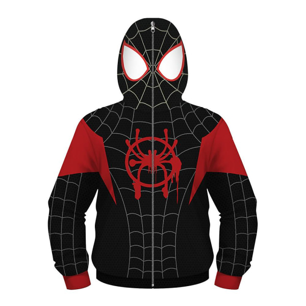 4-13 år Barn Spider-man Huvtröjor Hooded Zip Coat Jacka Toppar Ytterkläder Presenter CMK Black Miles 6-7 Years