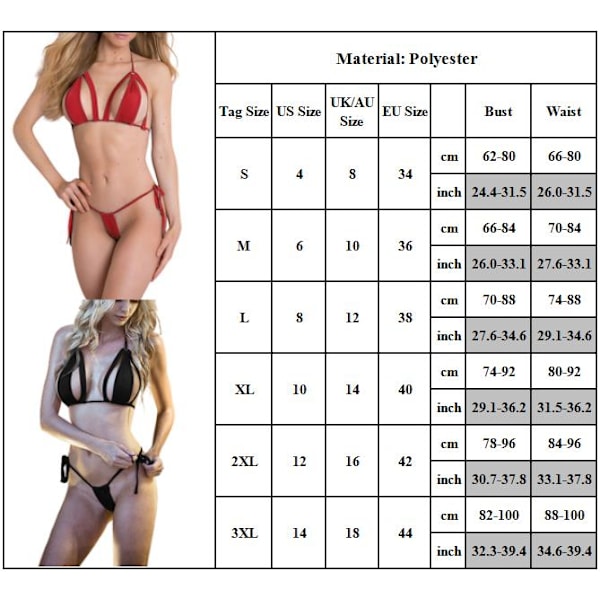Kvinnor BH och Trosor Set Sexiga underkläder Set Tvådelade underkläder red red 2XL